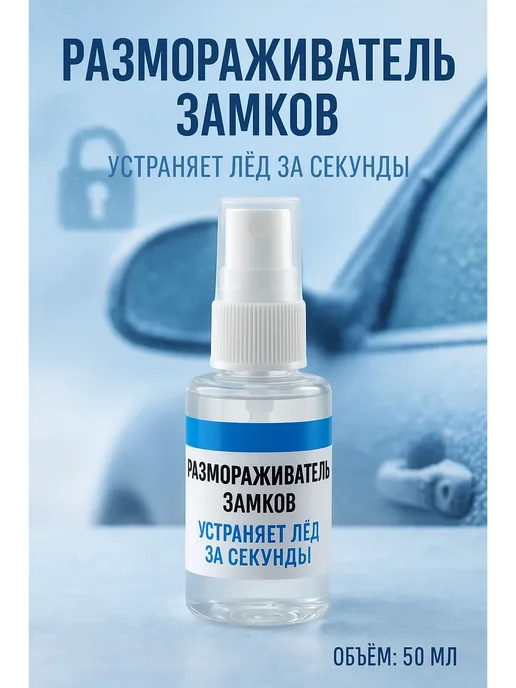 АГЭ7 Размораживатель замков обезжириватель поверхностей 2в1, 50 мл