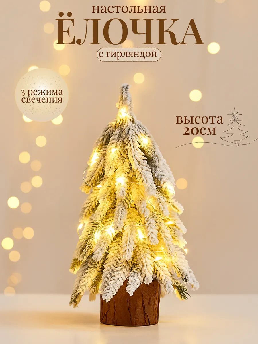 Елка искусственная декоративная настольная 20см