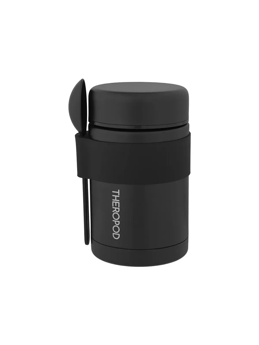 Термос для еды THEROPOD 0.52L ложка, чёрный