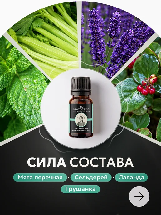 PROTOGENIC Смесь эфирных масел "Облегчение" 10 мл. Для массажа, 10 мл, фото 3