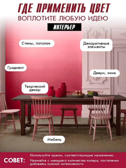 Коллекция Декор Универсальная колеровочная паста Желтый 100мл, 100 мл, розовый, фото 4