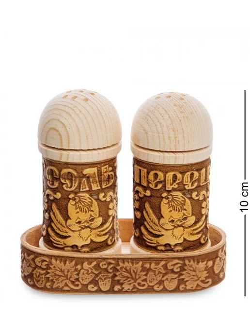 Народные промыслы Набор соль-перец Птенчики (береста), коричневый