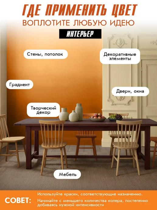 Коллекция Декор Универсальная колеровочная паста Апельсин 100мл, 100 мл, фото 4