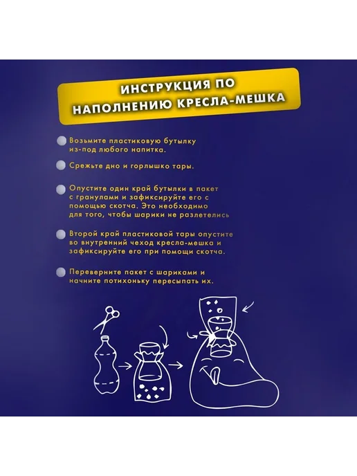 Наполнитель для кресла-мешка, пенополистирол, 0,5 кг, 500 г, фото 5