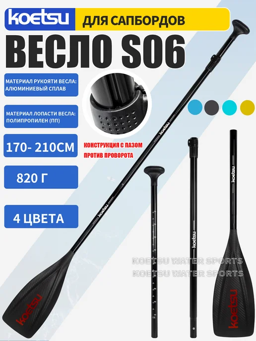 Koetsu Весло S06 из глянцевого черного алюминия, черный