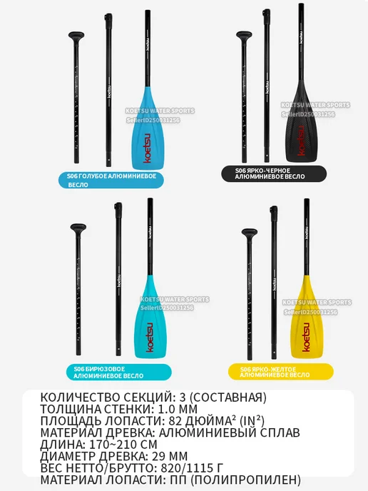Koetsu Весло S06 из глянцевого черного алюминия, черный, фото 8
