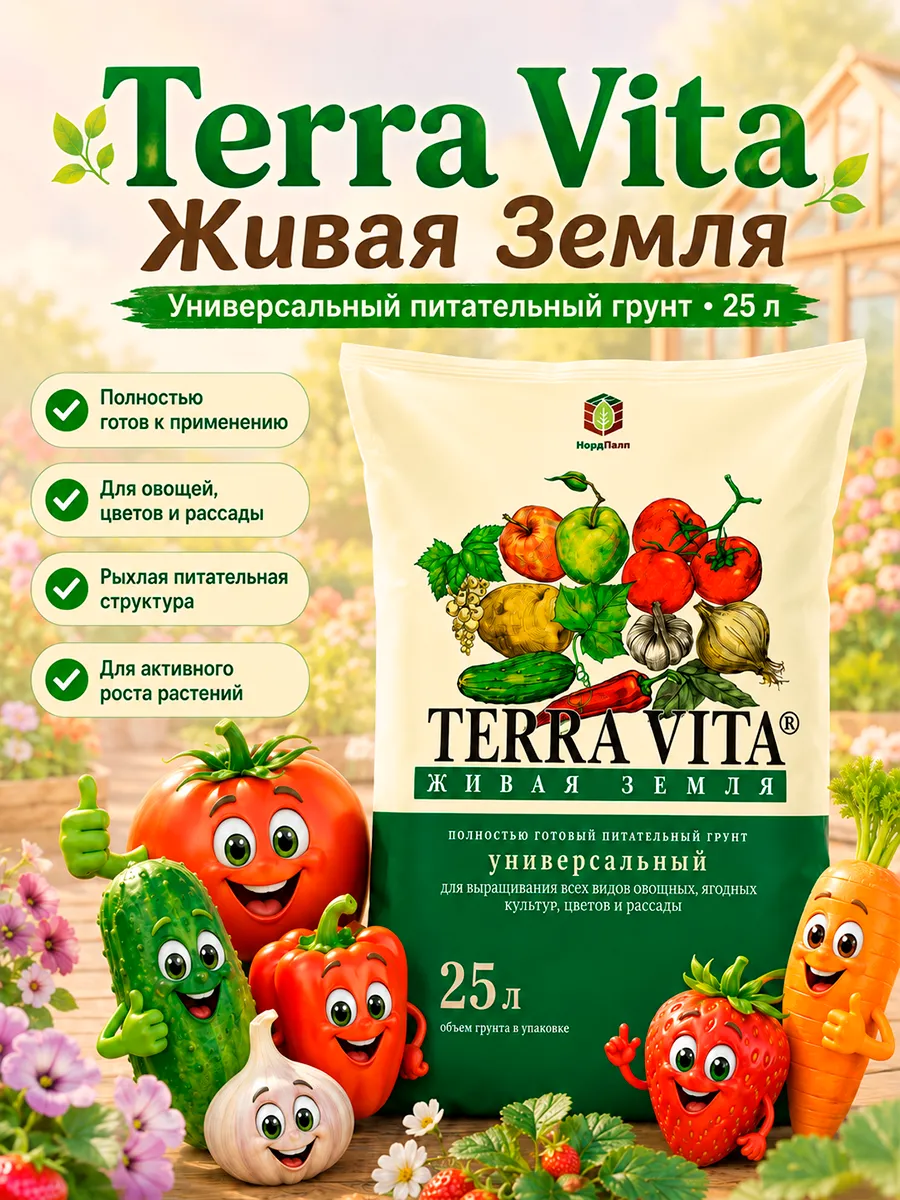 Грунт для растений Живая земля универсальный 25 л