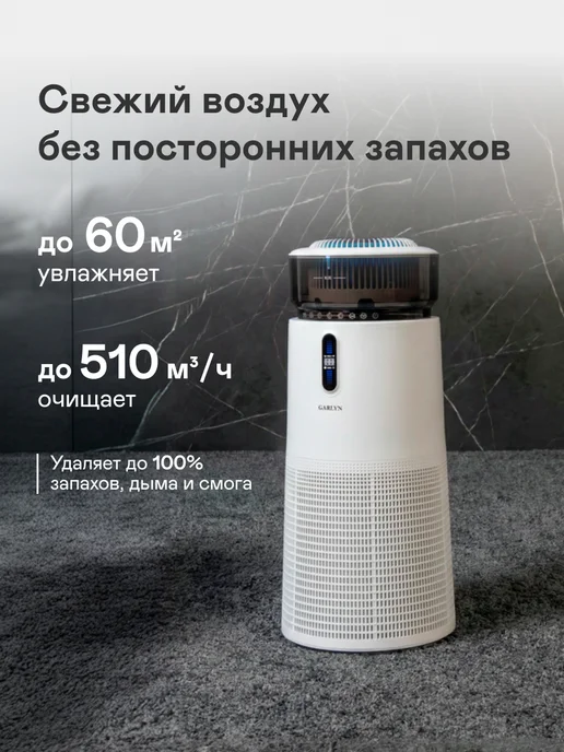Garlyn Климатический очиститель воздуха AirClean V52, белый, фото 3