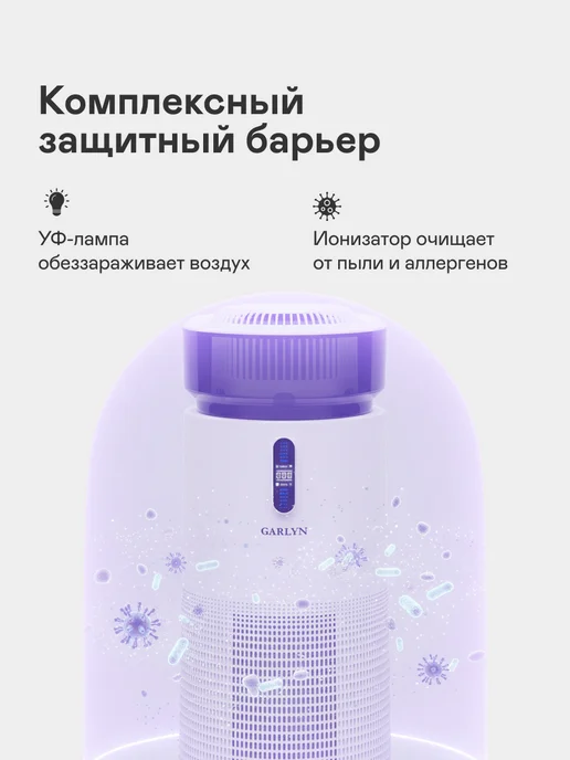 Garlyn Климатический очиститель воздуха AirClean V52, белый, фото 4