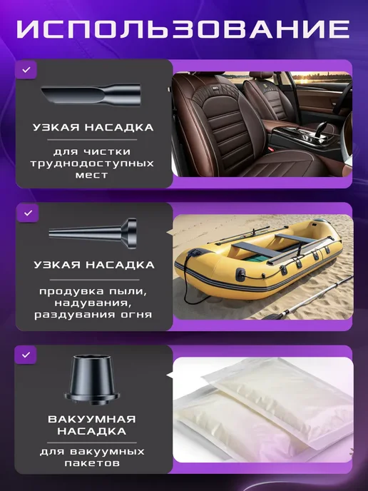 Borofone Пылесос для автомобиля, черный, фото 4
