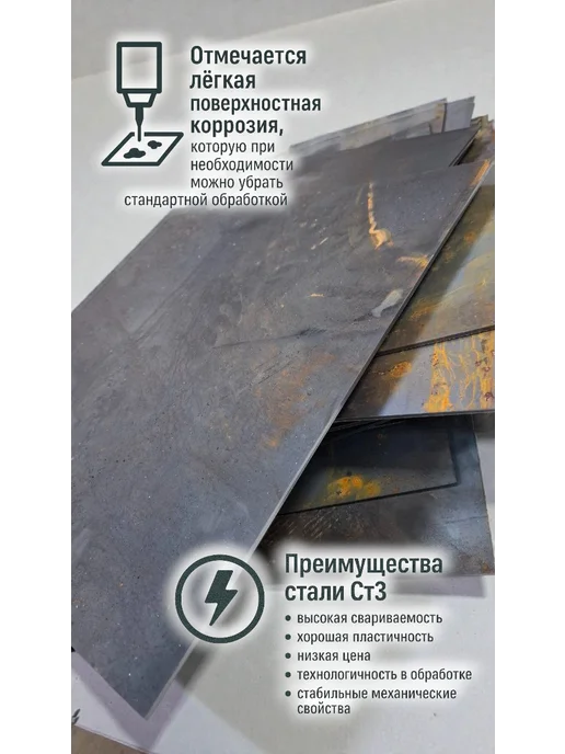 Лист металлический гк СТ3 200х200, 3мм, 200x200, фото 2